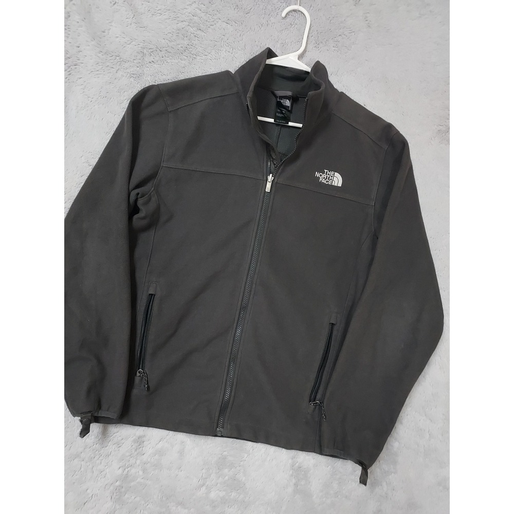 The North Face Jacket Mens Medium Softshell Full Zip Wind Resistant Fleece Grey